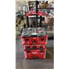 Image 3 : MILWAUKEE PACKOUT 3 COMPARTMENT PORTABLE TOOLBOX WITH SOME PVC PIPE CONTENTS