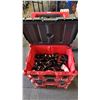 Image 4 : MILWAUKEE PACKOUT 3 COMPARTMENT PORTABLE TOOLBOX WITH SOME PVC PIPE CONTENTS
