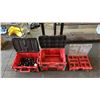 Image 7 : MILWAUKEE PACKOUT 3 COMPARTMENT PORTABLE TOOLBOX WITH SOME PVC PIPE CONTENTS