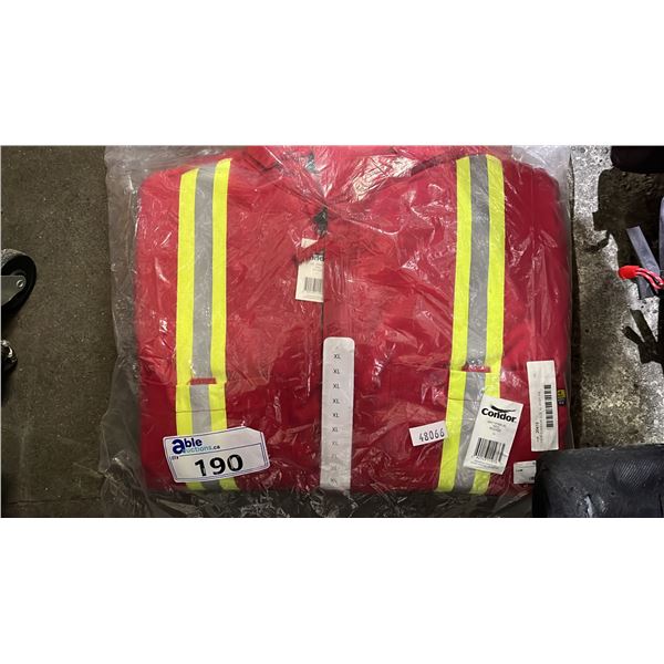 *NEW WITH TAGS* CONDOR SIZE XL RED REFLECTIVE COVERALLS