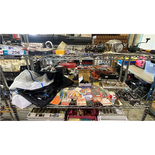 PAYLOAD 160 BAGS, ASSTD FISHING LURES, DAIWA 275B REEL, SHIMANO TX110Q REEL & DAIWA A-250RL REEL