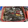 Image 2 : TOTE OF ASSORTED WRENCHES, UTILITY KNIFE SET, SOCKET SETS & MORE