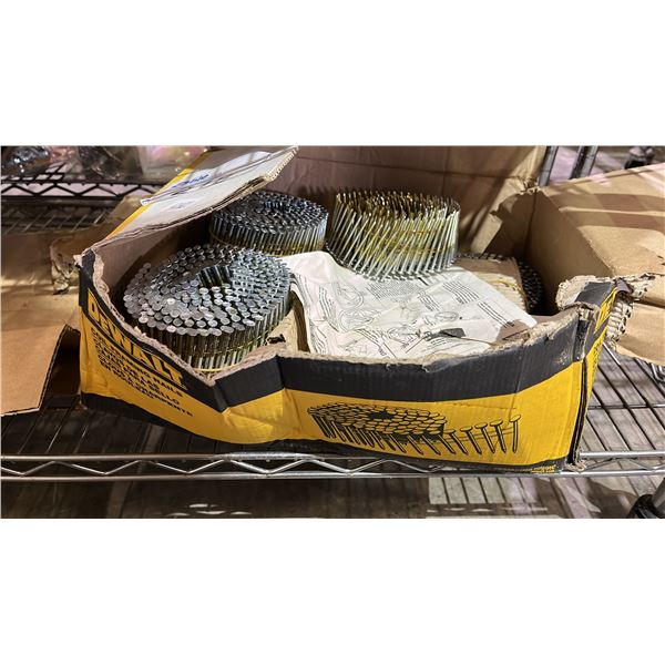 BOX OF DEWALT COIL NAILS