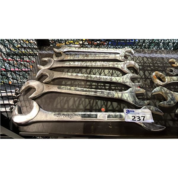 6 ASSORTED DOUBLE OPEN-ENDED WRENCHES: SIZES RANGE FROM 1-3/8" TO 2"