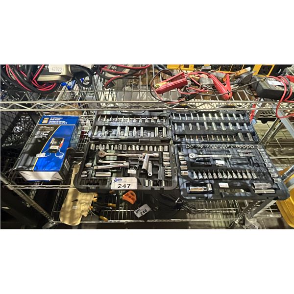 6/12V BATTERY LOAD TESTER & (2) WRENCH & SOCKET SETS (BOTH ARE MISSING PIECES)