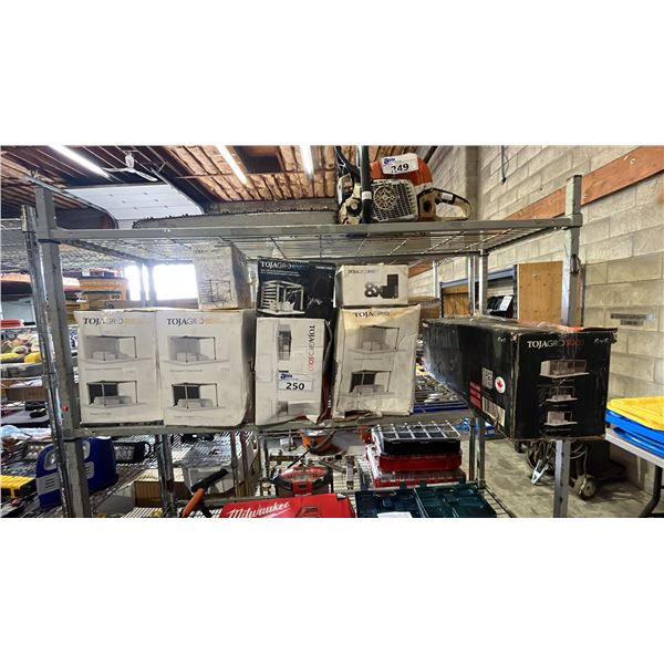SHELF OF TOJAGRID PRODUCTS: SHADE SAILS, BRACKETS & POSTS