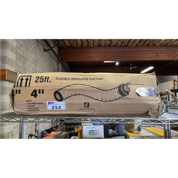 4" X 25' FLEXIBLE INSULATED DUCTING - IN BOX