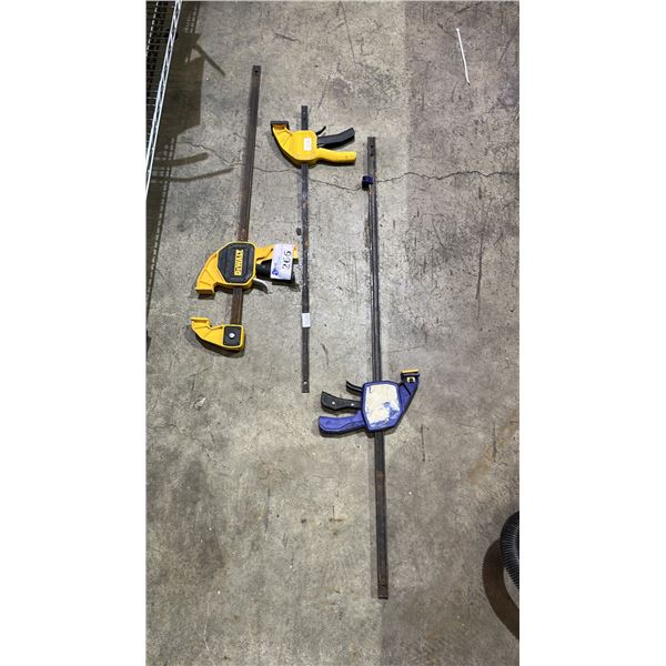 IRWIN QUICK-GRIP TRIGGER CLAMP & (2) DEWALT TRIGGER CLAMPS