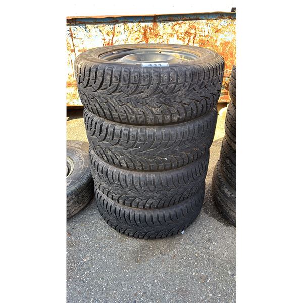 SET OF 4 TOYOY OBSERVE G3-ICE 245/60R18 105T TIRES MOUNTED ON 5 BOLT METAL RIMS