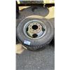 Image 2 : SET OF 2 FIRESTONE STEELTEX RADIAL R4S LT225/75R16 TIRES MOUNTED ON 8 BOLT METAL RIMS & MICHELIN