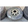 Image 5 : SET OF 2 FIRESTONE STEELTEX RADIAL R4S LT225/75R16 TIRES MOUNTED ON 8 BOLT METAL RIMS & MICHELIN