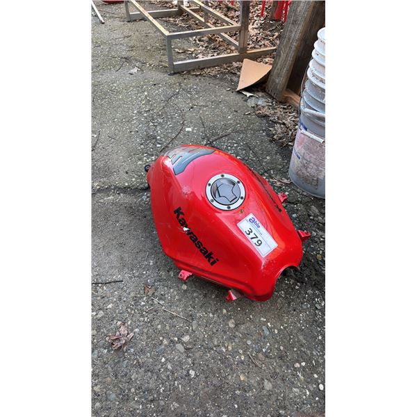 RED KAWASAKI MOTORCYCLE FUEL TANK
