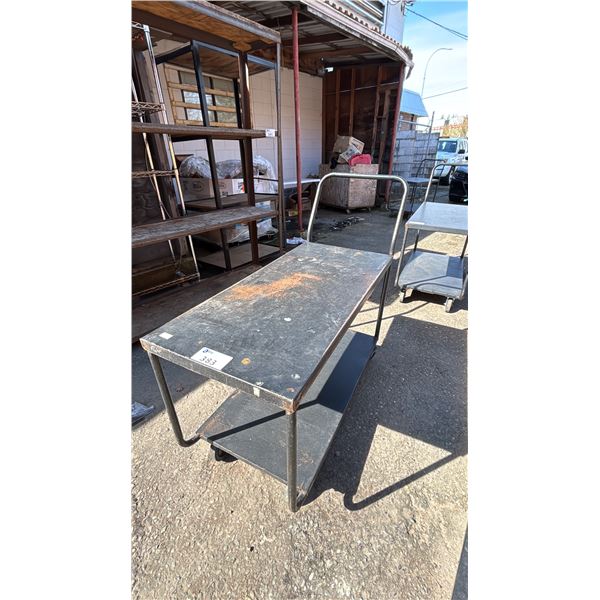 2-TIER ROLLING METAL CART