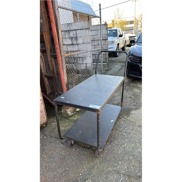 2-TIER ROLLING METAL CART