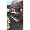 Image 1 : 4 TIER METAL ROLLING METAL RACK WITH WOOD SHELVES: APPROX. 71.5"W X 75.5"T X 16"D