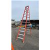 Image 1 : LOUISVILLE 12' ALUMINUM STEP LADDER (SOME DAMAGE ON STEPS & STABILITY RUNGS)