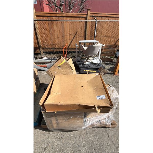 PALLET OF ASSORTED TOOLS & AUTO PARTS: *MUST TAKE ALL ON PALLET*