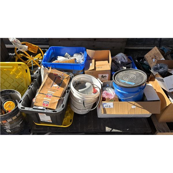 PALLET OF PLASTIC VENTS, MICKEY FLAT CLIPS, TOTO FLUSH VALVE & MORE *MUST TAKE ALL ON PALLET*