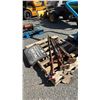 Image 2 : PALLET OF ASSORTED ITEMS INCLUDING; FARM JACKS, PIPE CLAMP & MUD FLAPS
