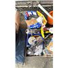 Image 2 : PALLET OF FLAT INLETS, ELLS, INSINKERATOR, PIPE CLAMPS, TOOLS & ORE *MUST TAKE ALL ON PALLET*