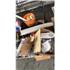 Image 3 : PALLET OF FLAT INLETS, ELLS, INSINKERATOR, PIPE CLAMPS, TOOLS & ORE *MUST TAKE ALL ON PALLET*