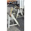 Image 2 : PAIR OF ALUMINUM & WOOD SAW HORSES