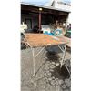 Image 1 : WOOD TABLE WITH METAL LEGS 65" X 46" X 38"