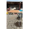 Image 3 : WOOD TABLE WITH METAL LEGS 65" X 46" X 38"