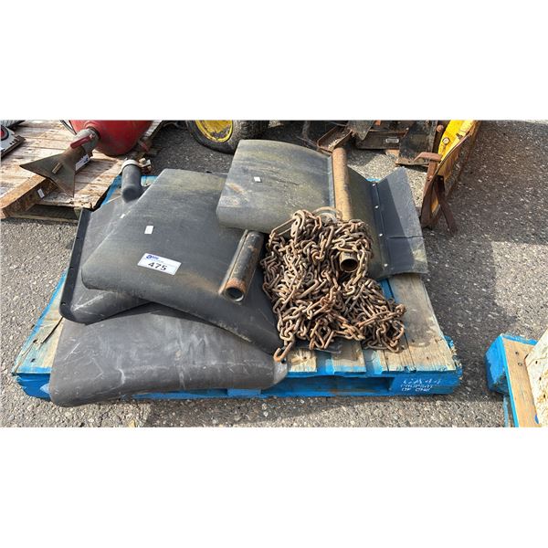 PALLET OF ASSORTED POLY QUARTER FENDERS & CHAIN