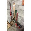 Image 1 : ASSORTED TOOLS INCLUDING; SHOVELS, PICKAXE, BROOM & MORE