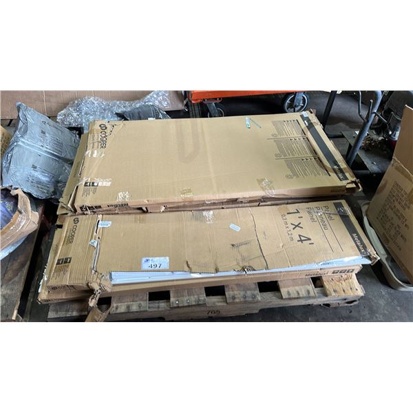 PALLET OF ASSORTED COOPER METALUX PANEL LIGHTS 1' X 4' & 2' X 4'
