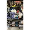Image 2 : SHELF OF ASSORTED ITEMS INCLUDING; GARDEN TOOLS, RIVET TOOL, BATTERY HYDROMETER & MORE
