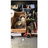 Image 4 : SHELF OF ASSORTED ITEMS INCLUDING; GARDEN TOOLS, RIVET TOOL, BATTERY HYDROMETER & MORE