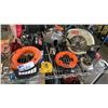 Image 3 : SHELF OF ASSORTED ITEMS INCLUDING; RYOBI CIRCULAR SAW, SAW HOLE SAW BIT, RIDGID DRAIN CLEANER & MORE