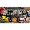 Image 2 : SHELF OF ASSORTED CORDLESS TOOL BATTERIES & CHARGERS