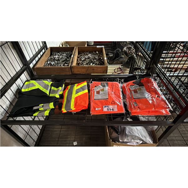 SHELF OF ASSORTED SAFETY REFLECTIVE WEAR (SOME NEW)