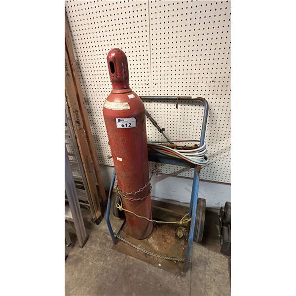 WELDING CART WITH OXYGEN TANK & CUTTING TORCHES