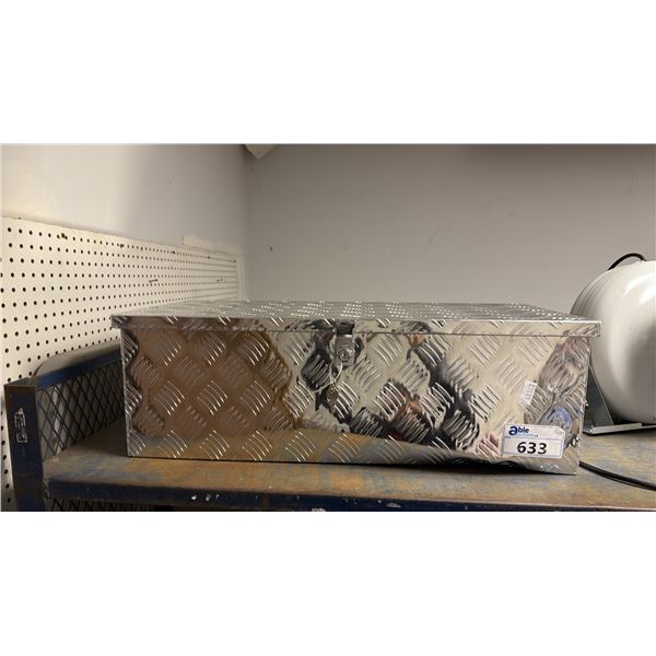 ALUMINUM DIAMOND TREAD STORAGE BOX: 31"L X 13"D X 10"T
