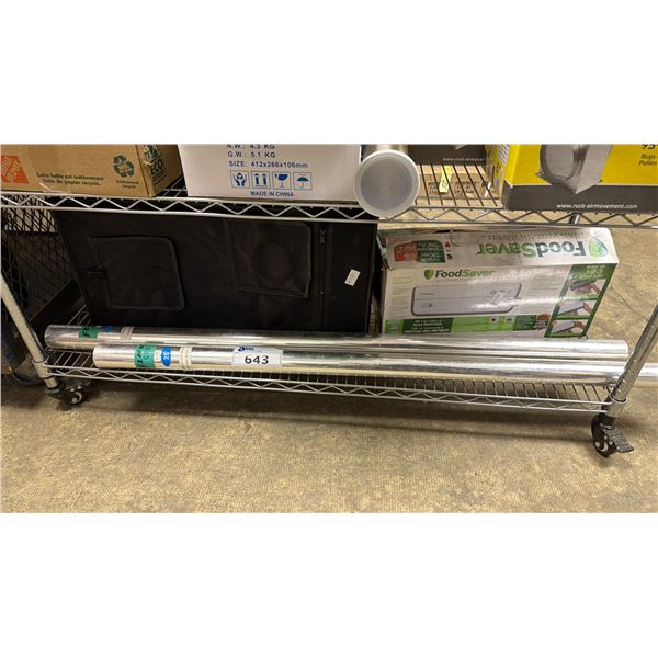 (2) ROLLS OF 25' FLASH GRO, FOODSAVER IN BOX & MY HYDRO HOME GROW TENT