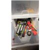 Image 2 : 9-DRAWER PLASTIC STORAGE UNIT & CONTENTS: MEASURING TAPE, ROPE, UTILITY KNIVES & MORE