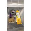 Image 3 : 9-DRAWER PLASTIC STORAGE UNIT & CONTENTS: MEASURING TAPE, ROPE, UTILITY KNIVES & MORE