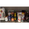 Image 3 : SHELF OF ASSORTED BRAKE CLEANER, WD-40, STEERING FLUID & MOTOR OIL