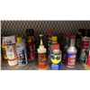 Image 4 : SHELF OF ASSORTED BRAKE CLEANER, WD-40, STEERING FLUID & MOTOR OIL