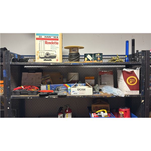 SHELF OF TOOLS, BUILDING SUPPLIES & MORE