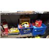 Image 3 : SHELF OF ASSORTED TOOLS, FIRE EXTINGUISHERS & MORE