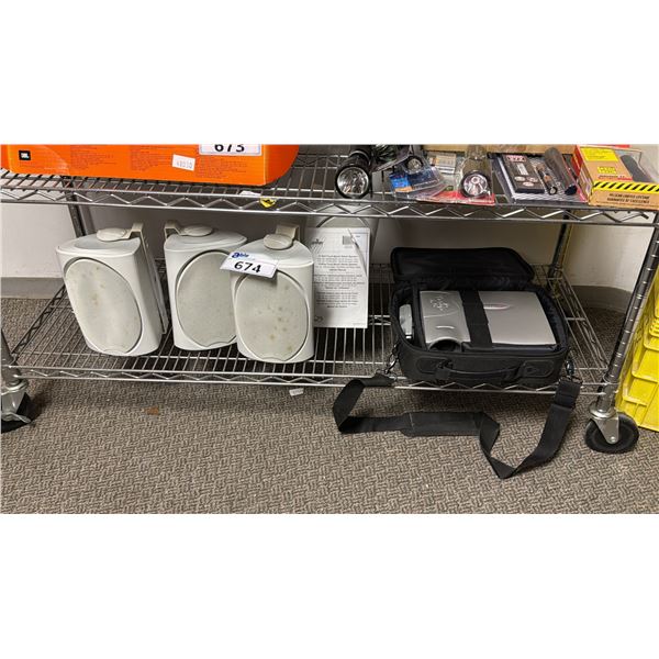 OPTOMA PROJECTOR WITH REMOTE & 4 SPEAKERS