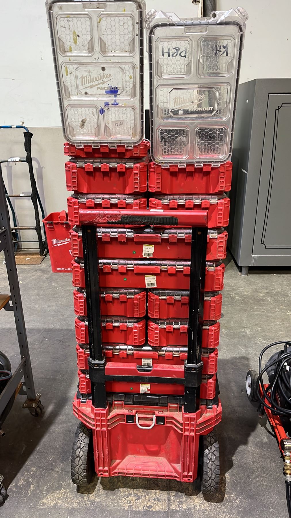 STACK OF (14) MILWAUKEE PACKOUT MODULAR TOOL BOXES & CONTENTS - Able ...