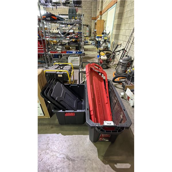 COLLECTION OF ASSORTED LARGE TOTES WITH LIDS