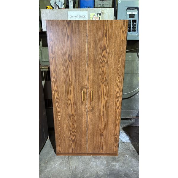 2 DOOR WOOD CABINET 29" X 15.5" X 60"