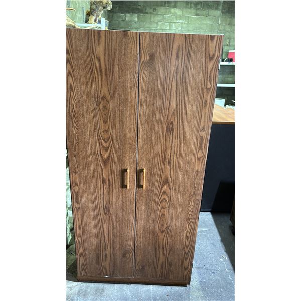 2 DOOR WOOD CABINET 29" X 15.5" X 60"